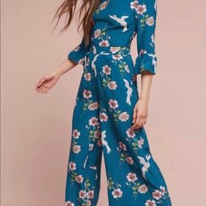 Anthropologie Kachel Silk Jumpsuit